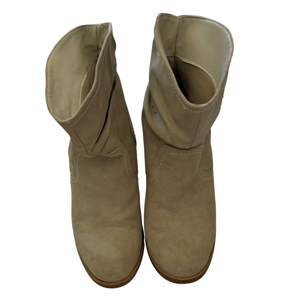 Daisy Fuentes Kamile Women's Ankle Boots Size 6 Beige Taupe Slouch Heel Booties